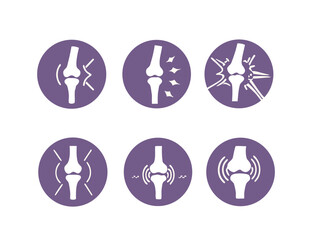 Bones Pain Silhouette Icon Set. Bone Injury, Arthritis, Osteoporosis, Inflammation Pictogram. Ache of Knee, Hand, Leg Skeleton. Bones Joint Illness Icon. Isolated Vector image

