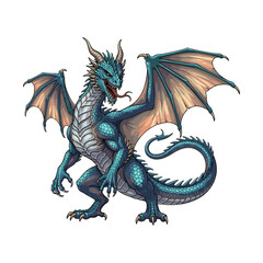 blue dragon vector illustration