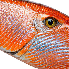 Vibrant fish portrait showcasing intricate scales and golden eye detail