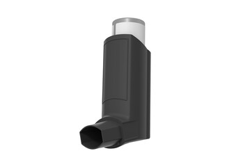 Dark gray inhaler device isolated on transparent background