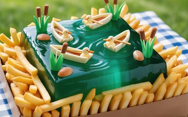 wedding cake in the garden