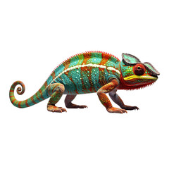 Fototapeta premium chameleon, on transparent background, cut out