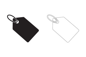 Price Tag Illustration Set Black and White Retail Design Blank Label Templates Product Sale Vector Graphics