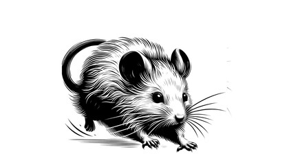 little mouse running away
