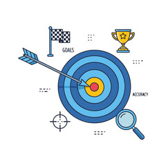 Target with Arrow Emphasizing Goals and Accuracy in a Motivational Style Illustration