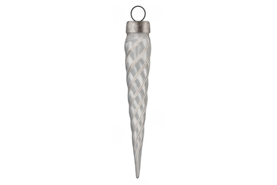 Glass icicle christmas ornament decorating for holiday celebration