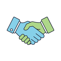 Handshake Illustration Depicting Cooperation and Partnership in a Digital Style