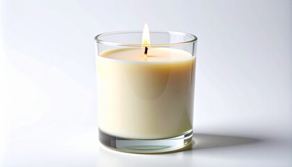 Candle in Glass Jar with Flame
