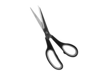 Open kitchen shears isolated on transparent background