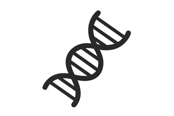 DNA molecule structure icon. Genetic double helix strand. Science, biotechnology, chemistry concept. Biology symbol for gene, genome, chromosome, heredity. Vector illustration.
