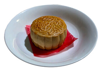 Mooncake in a White Plate