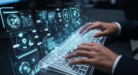 Futuristic Data Analysis and Cybersecurity Interface