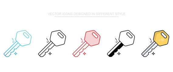 Cycle Key icon design with white background stock illustration