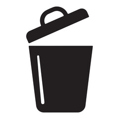 Clean and simple graphic representation of a waste bin perfect for recycling and disposal concepts