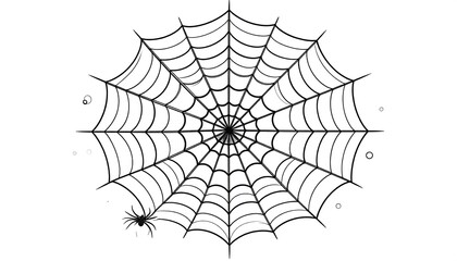 Fototapeta premium Simple black and white spiderweb graphic
