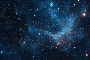 Fototapeta premium Expansive view of a star-filled galaxy with vibrant cosmic clouds and shimmering lights in the depths of space