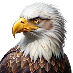 Obraz premium Bald Eagle Head Profile with Detailed Feathers raptor