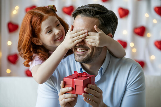 Daughter surprises dad with a valentine s day gift