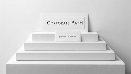 Minimalistic representation of corporate journey emphasizing guidance and direction concept in a clean design layout