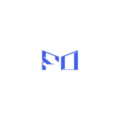 techno geometric style FO square concept abstract monogram initial logo design letter