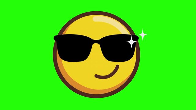 Cool Emoji  Animation 4K Loop Transparant