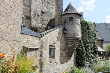 Bâtiment typique, vue de l'extérieur, ville de Quimper, département du Finistère, Bretagne,...