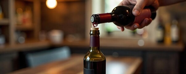 Sleek Modern Wine Bottle Opener Effortlessly Removing Cork Elegant Design for Wine Enthusiasts and Home Bars. Perfect for effortless wine enjoyment.