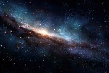 Fototapeta premium Expansive view of a vibrant galaxy filled with countless stars, showcasing swirling colors and celestial beauty in the depths of space