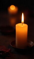 Flickering Candlelight Soft Warm Glow in Romantic Interior, Perfect for Relaxation and Serenity