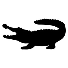 Vector Silhouette  of a Crocodile, Crocodile Vector Graphic