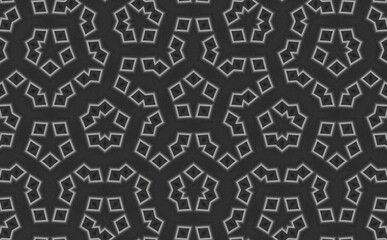 Intricate geometric pattern texture repeating abstract design gray scale monochrome