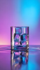 Minimalist Surreal Still Life of Water Glass with Ice