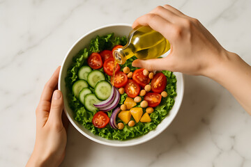 Fresh salad delight with vibrant vegetables