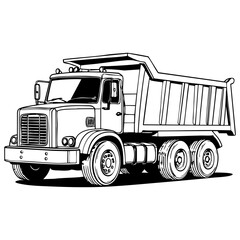 Heavy dump truck coloring