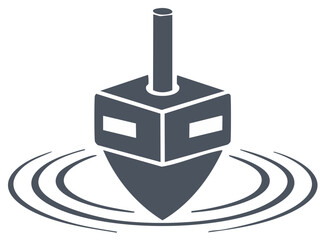 Spinning Dreidel Holiday Icon with Motion Lines for Festive Celebrations