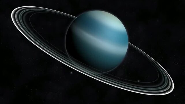 Animation depicting planet Uranus in outer space.
