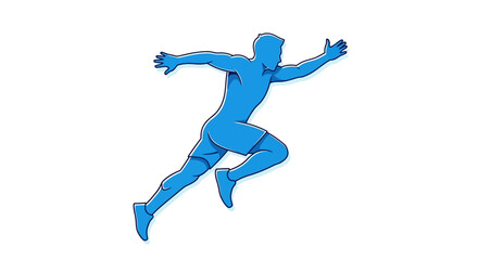 Dynamic runner sprinting forward with speed and determination, showing strength in motion for fitness, sports, and achievement themed projects