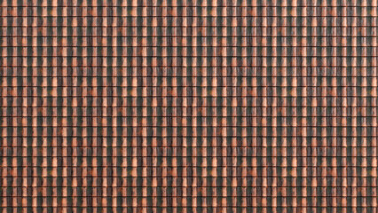 3D rendering of roof tile pattern, square roof tile pattern background, house rooftop texture, tiles of clay shingle material, Architecture backdrop