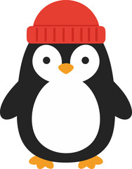 Cute Flat Vector Penguin Illustration