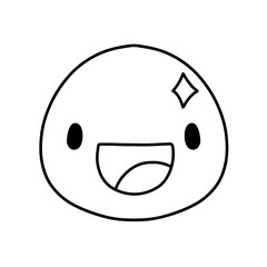 Fototapeta premium Cute emoji emoticon emotion face icon hand draw