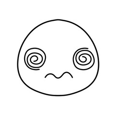 Cute emoji emoticon emotion face icon hand draw