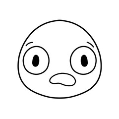 Cute emoji emoticon emotion face icon hand draw
