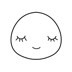Cute emoji emoticon emotion face icon hand draw