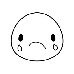 Cute emoji emoticon emotion face icon hand draw