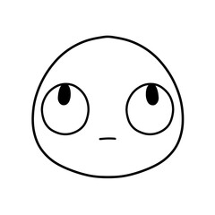 Cute emoji emoticon emotion face icon hand draw