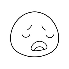 Cute emoji emoticon emotion face icon hand draw