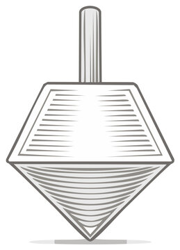 gray dreidel spinning clip art preview
