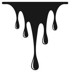 Obraz premium Black Paint Drips and Droplets Vector Illustration