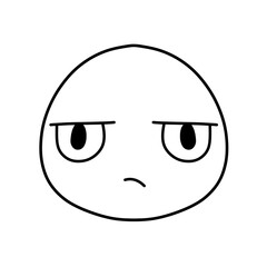 Cute emoji emoticon emotion face icon hand draw