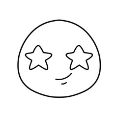 Cute emoji emoticon emotion face icon hand draw